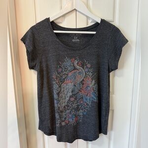 Lucky Brand Floral Peacock Tee | Medium
